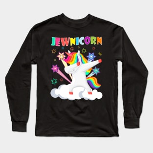 Jewnicorn Dabbing Unicorn Jewish Jew Rosh Hashanah Long Sleeve T-Shirt